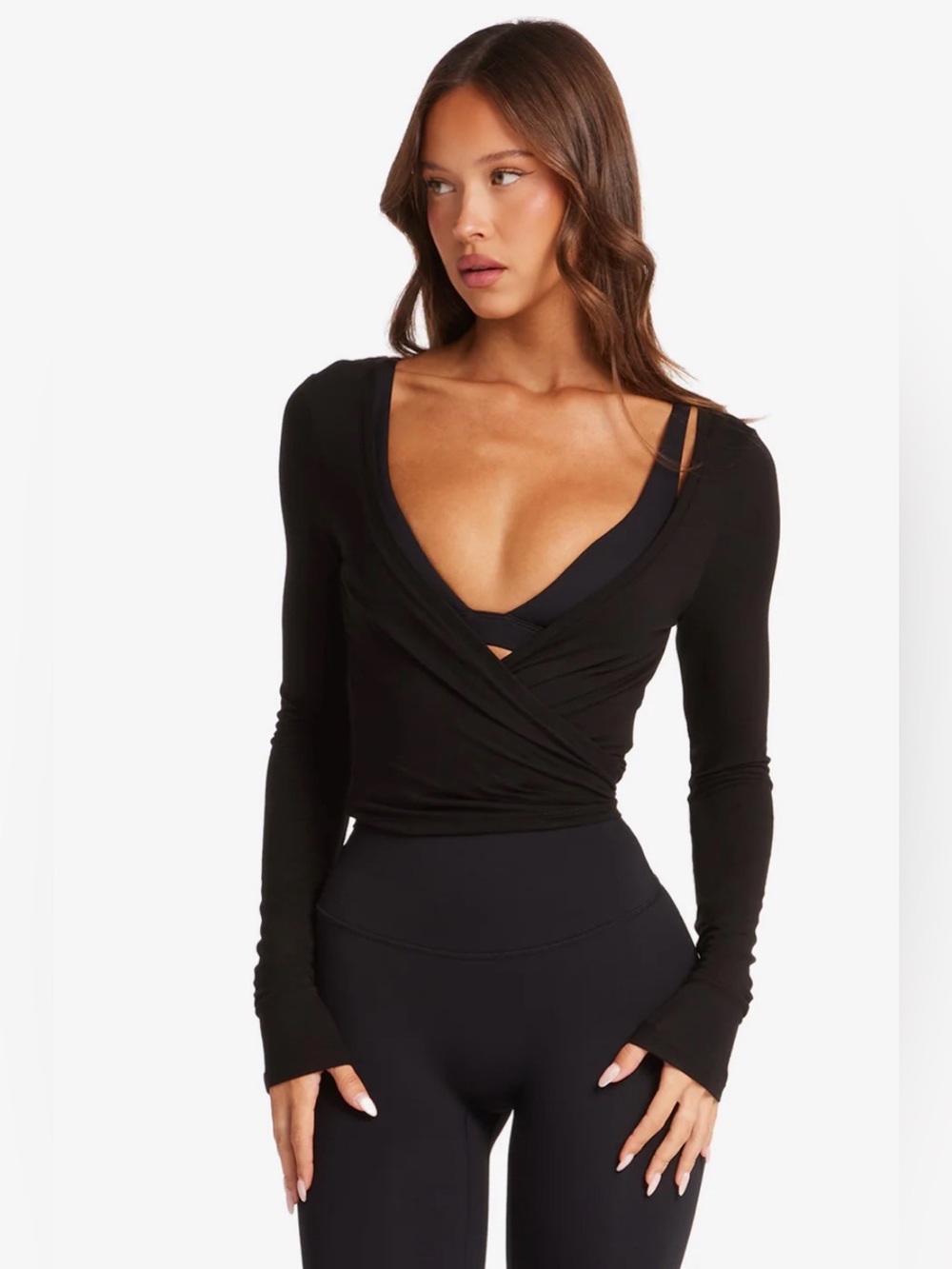 CSB Ballet Wrap Top - Black - M